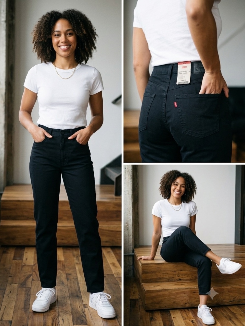 Levi's High-Waisted Mom Jeans Black Cotton Hemp Blend NWT - 28x32